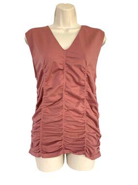 Merona Womens Size XXL Seamless Mauve Rose Pink VNeck Pull Over Tunic Top Shirt